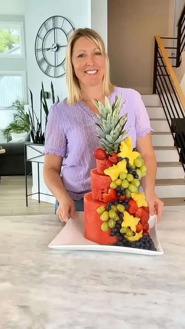 12 Easy Watermelon Birthday Cake Recipes That Will Wow Your Guests! - Fruity Watermelon Tower