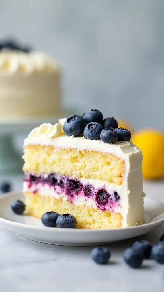 10 Lemon Blueberry Cakes That Will Be the Star of Your Next Celebration! - 3. Lemon Blueberry Cream Cheese Cake
