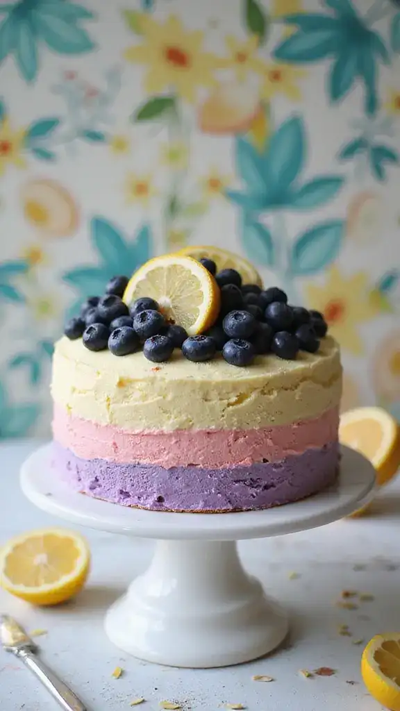 10 Lemon Blueberry Cakes That Will Be the Star of Your Next Celebration! - 7. Lemon Blueberry Ice Cream Cake