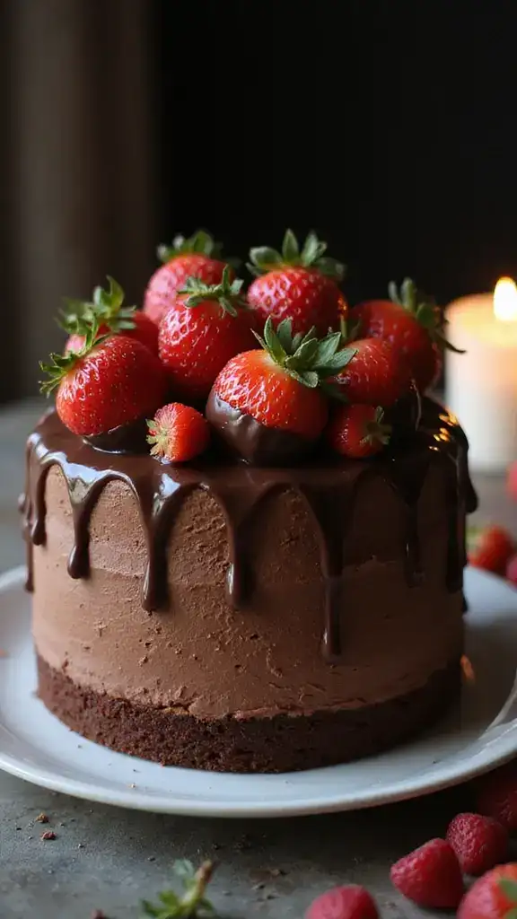 11 Beautiful Naked Aesthetic Cakes That Redefine Rustic Charm! (You’ll Want to Make #5!) - 5. Chocolate Strawberry Bliss (Must-Try!)
