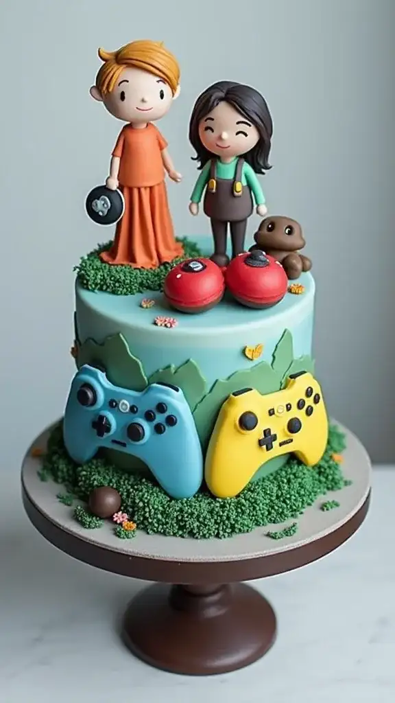 12 Adorable Bento Cake Designs for Your Boyfriend That'll Make His Heart Melt! - 6. Gamer's Paradise