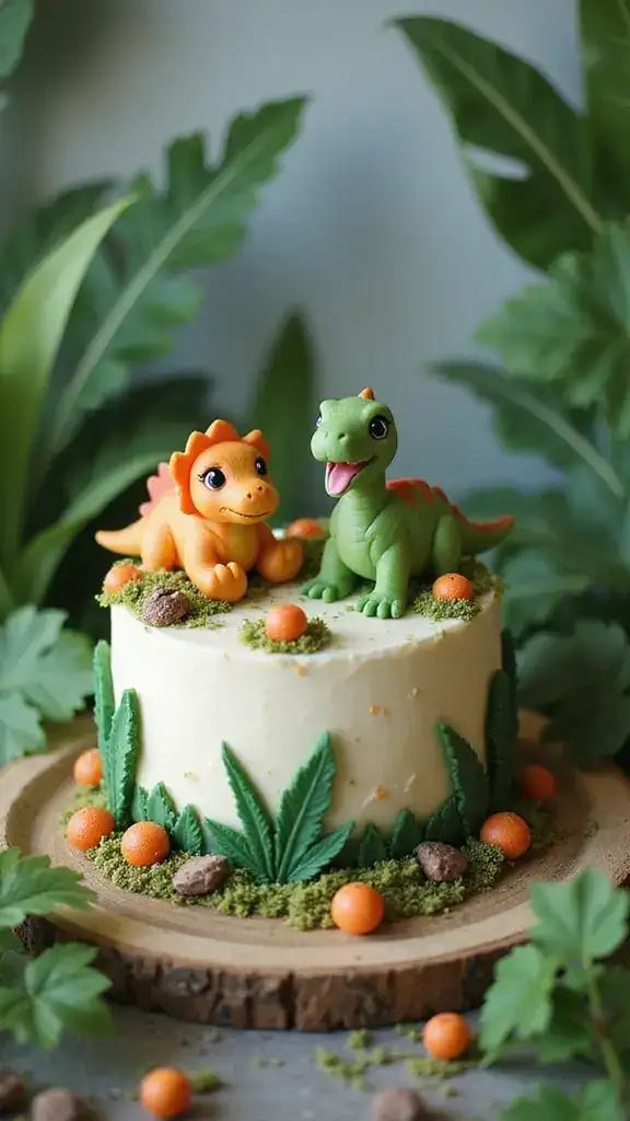 12 Adorable Bento Cake Designs for Your Boyfriend That'll Make His Heart Melt! - 7. Cute Dinosaur Adventure