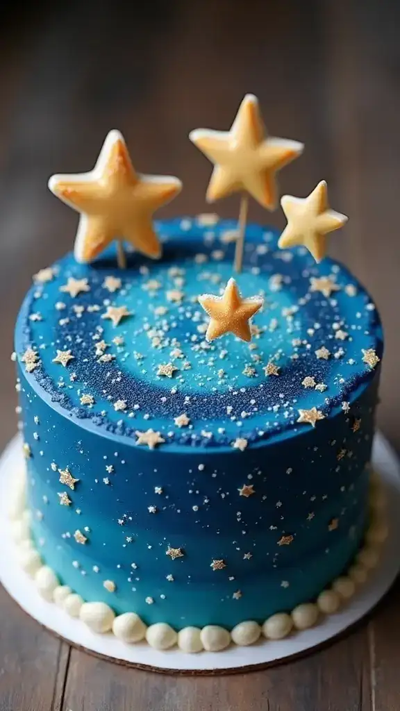 12 Adorable Bento Cake Designs for Your Boyfriend That'll Make His Heart Melt! - 9. Starry Night Delight
