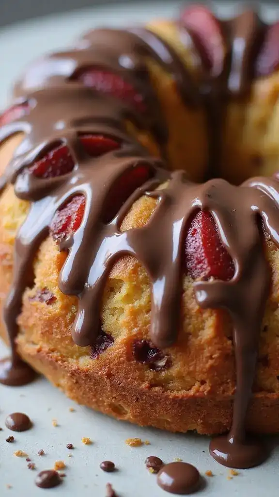 12 Festive Fruit Cake Decorations to Elevate Your Holiday Baking Game! - 6. Chocolate Drizzle Delight