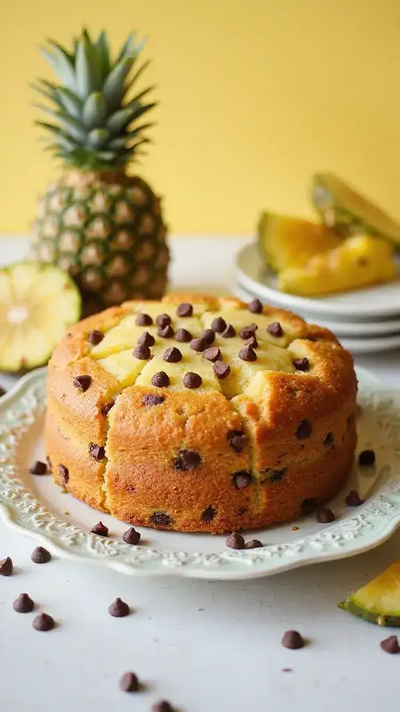 12 Fruity Pineapple Cake Recipes That Will Make Your Summer Sweet (Wait Until You Taste #8!) - 10. Pineapple Chocolate Chip Cake
