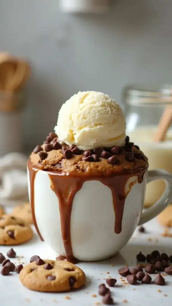 12 Gourmet Mug Cakes That Will Impress Your Dinner Guests (Trust Us on #5!) - 9. Chocolate Chip Cookie Dough Mug Cake