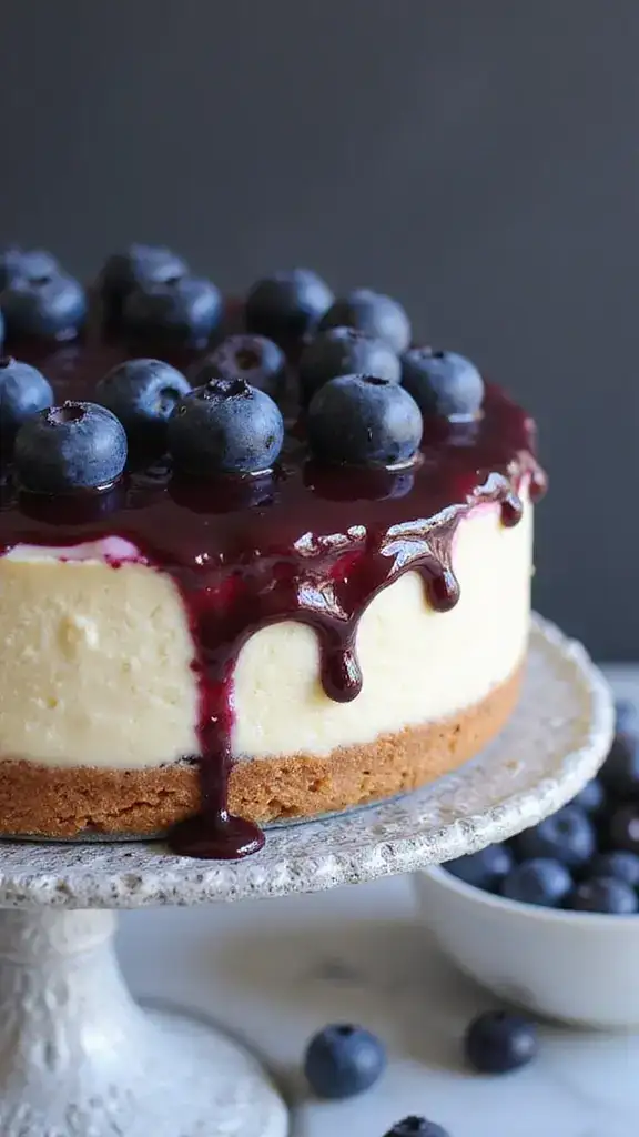 12 Show-Stopping Blueberry Cakes Perfect for Your Next Celebration! - 6. Blueberry Cheesecake Cake