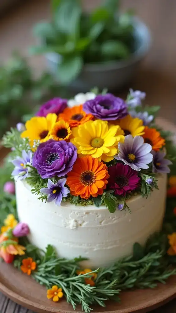12 Small Cake Decoration Hacks That Will Transform Your Baking Game (You Won't Believe #5!) - 2. Edible Flowers Delight