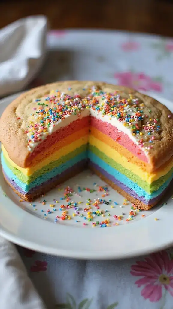 12 Stunning Decorated Cookie Cakes That Will WOW Your Guests (Number 3 is a Showstopper!) - 1. Rainbow Sprinkles Delight