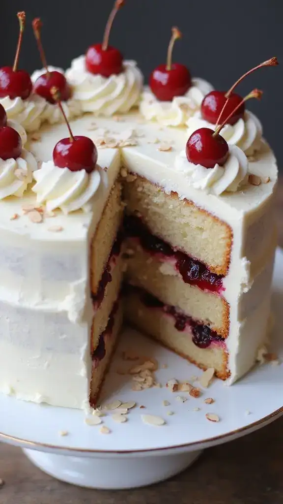 13 Unique White Cake Flavors That Will Surprise Your Taste Buds (You’ll Love #2!) - 6. Almond Cherry White Cake