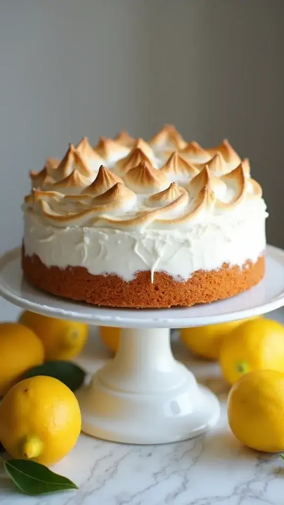 14 Delicious Vegan Lemon Cake Recipes That Even Non-Vegans Will Love! - 13. Vegan Lemon Meringue Cake
