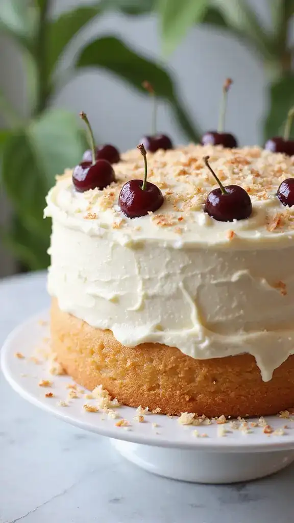 14 Unique Cherry Cake Variations That Will Blow Your Mind! - 3. Cherry Coconut Cream Cake