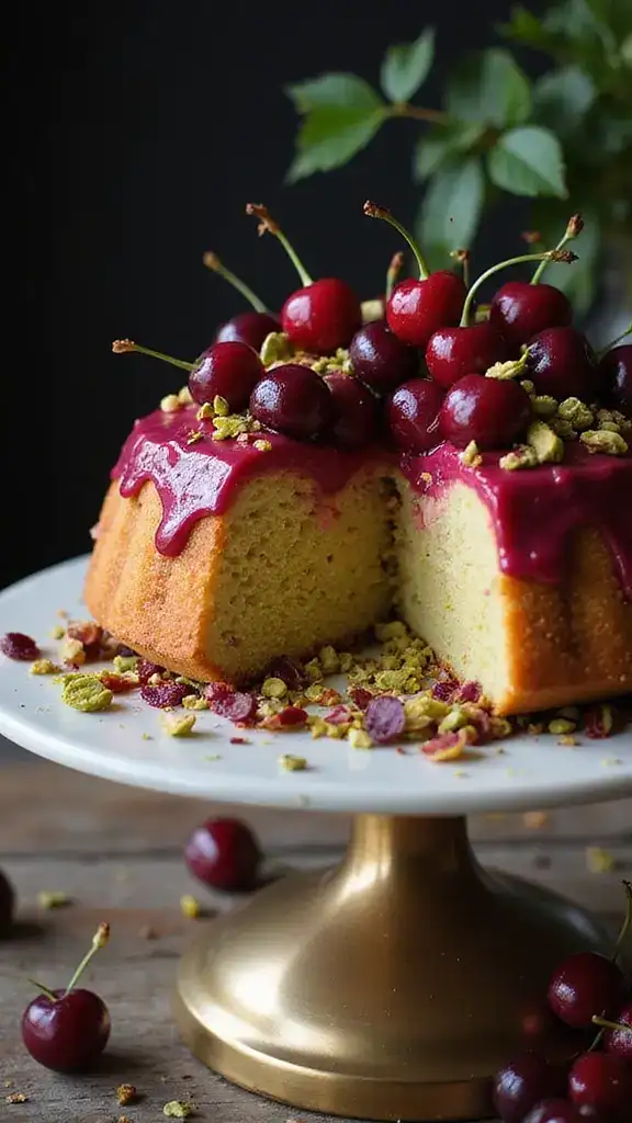 14 Unique Cherry Cake Variations That Will Blow Your Mind! - 6. Cherry Pistachio Cake