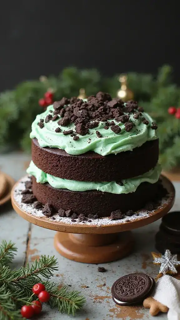 15 Festive Oreo Cake Ideas That Will Brighten Up Your Holiday Table! - 13. Choco Mint Oreo Cake