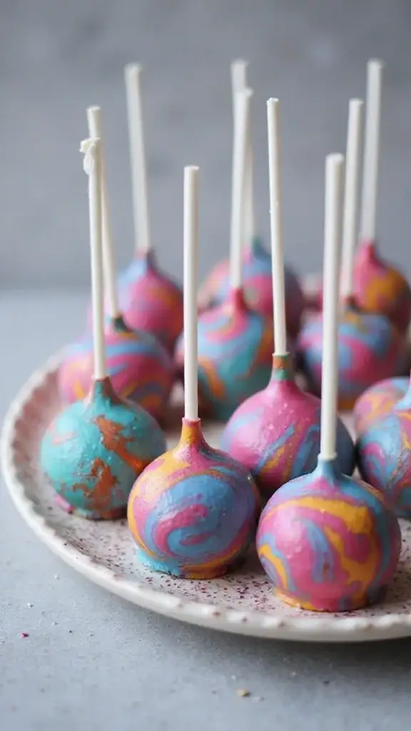 18 Creative Cake Pop Decorating Ideas That’ll Make You Say 'Wow!' - 11. Marbled Magic