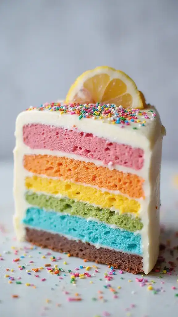 18 Stunning Layered Ice Cream Cakes That Are Almost Too Pretty to Eat (#6 Is a Showstopper!) - 1. Rainbow Delight