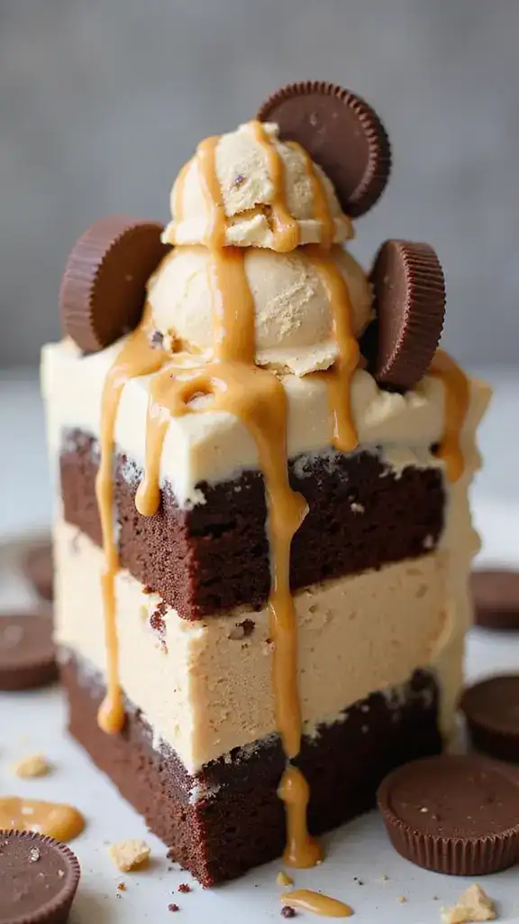 18 Stunning Layered Ice Cream Cakes That Are Almost Too Pretty to Eat (#6 Is a Showstopper!) - 11. Peanut Butter Cup Dream