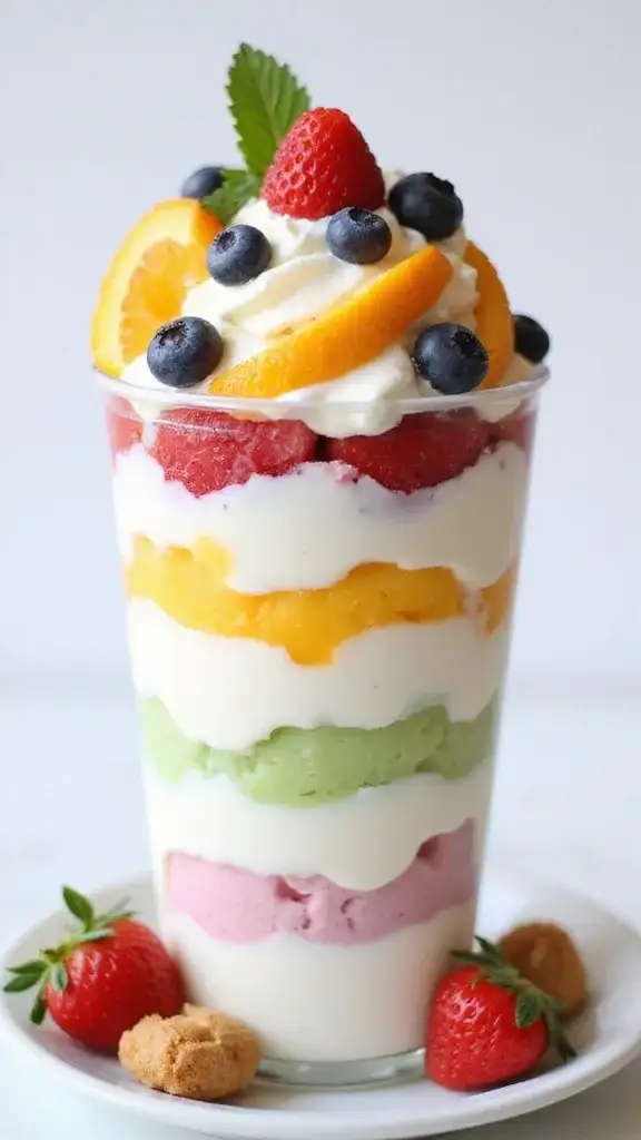 18 Stunning Layered Ice Cream Cakes That Are Almost Too Pretty to Eat (#6 Is a Showstopper!) - 14. Fruity Yogurt Surprise