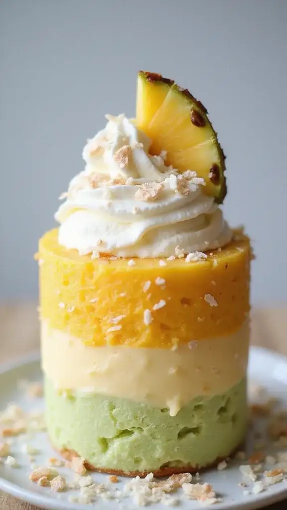 18 Stunning Layered Ice Cream Cakes That Are Almost Too Pretty to Eat (#6 Is a Showstopper!) - 5. Tropical Paradise Layers