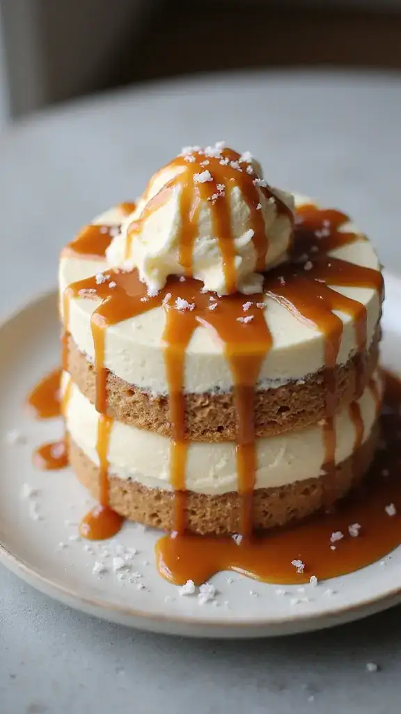 18 Stunning Layered Ice Cream Cakes That Are Almost Too Pretty to Eat (#6 Is a Showstopper!) - 6. Salted Caramel Elegance