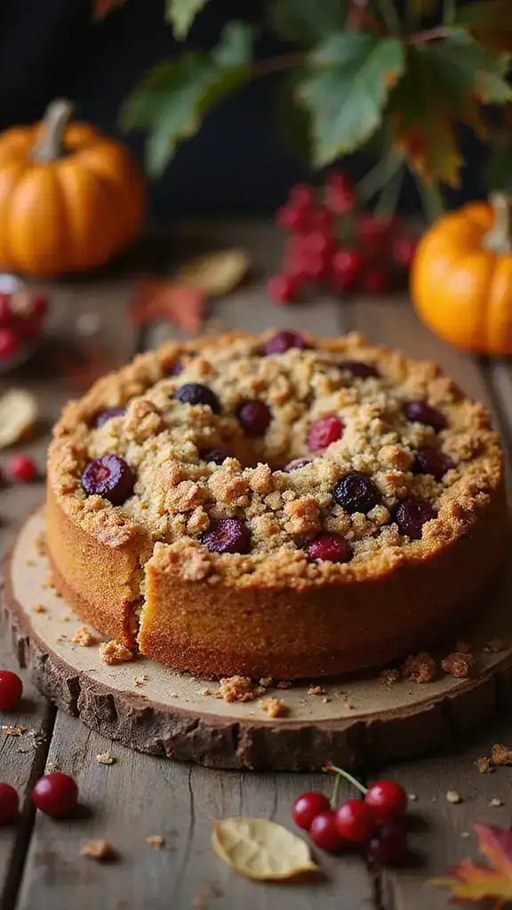 20 Seasonal Pumpkin Cake Recipes That Capture the Essence of Autumn (You Can't Miss #4!) - 15. Pumpkin Berry Crumble Cake