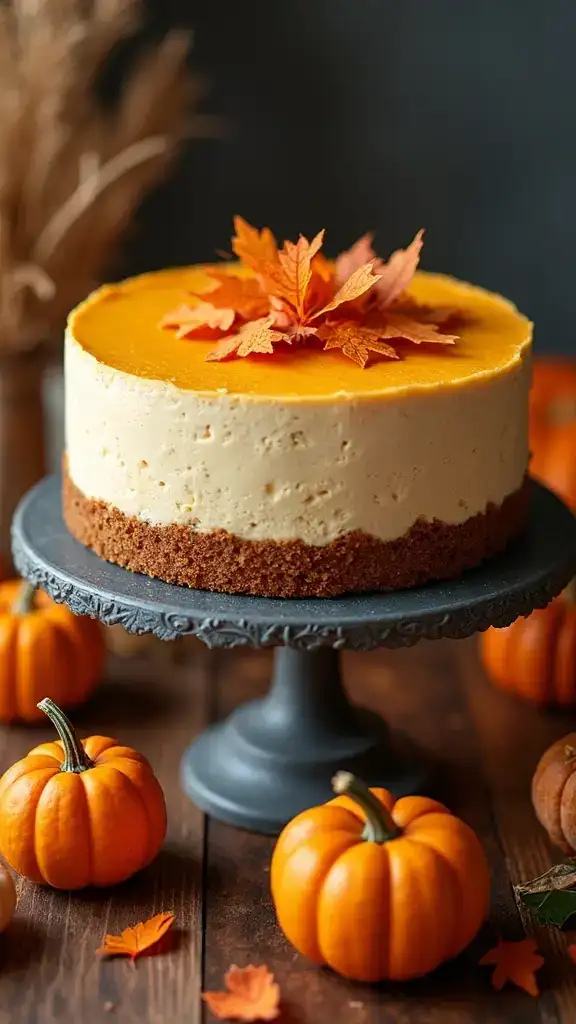 20 Seasonal Pumpkin Cake Recipes That Capture the Essence of Autumn (You Can't Miss #4!) - 9. Pumpkin Cheesecake Cake