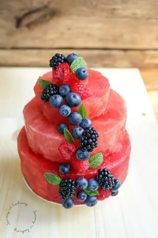 12 Easy Watermelon Birthday Cake Recipes That Will Wow Your Guests! - Rainbow Watermelon Cake