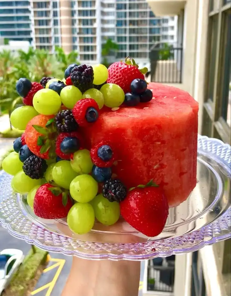 12 Easy Watermelon Birthday Cake Recipes That Will Wow Your Guests! - Tropical Watermelon Cake