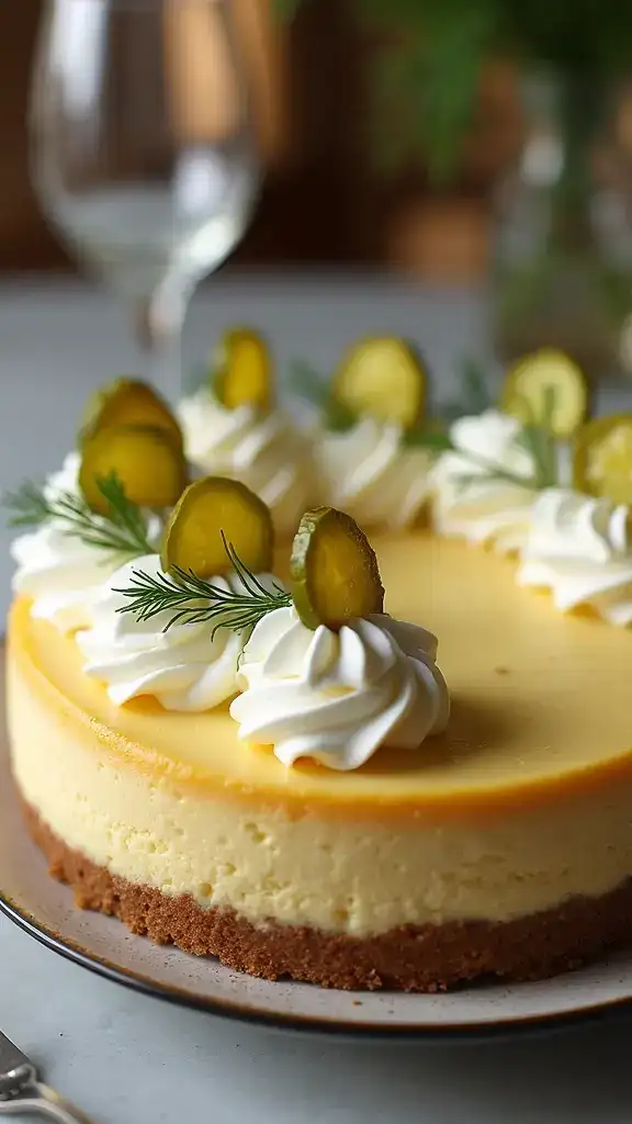 Taste the Unusual: 10 Gourmet Pickle Cakes to Impress Your Guests! - 10. Pickle Cheesecake