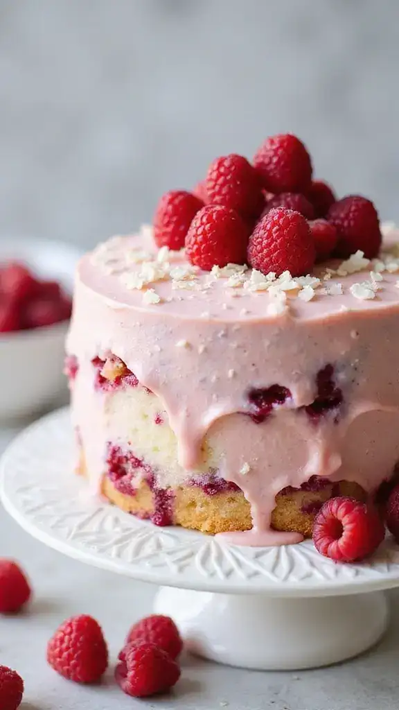 7 Gourmet Coconut Cake From Mix Recipes That Taste Like They’re from a Bakery! - 7. Coconut Raspberry Swirl Cake