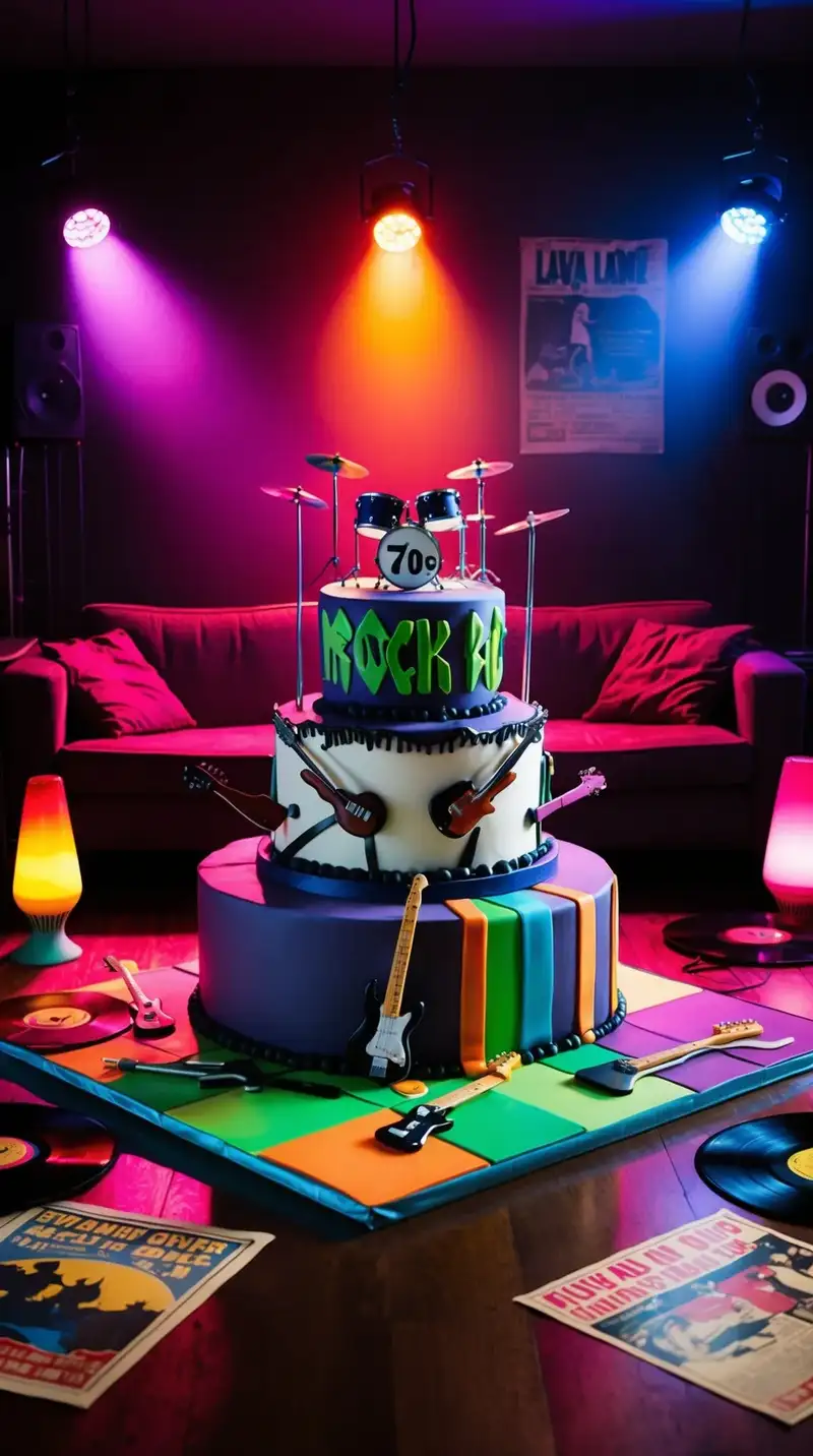 70s Rock Band Cake