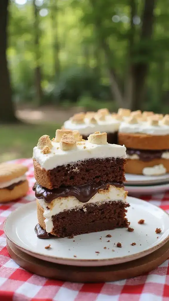 8 Creative Twists on Classic German Chocolate Cake That Will Wow Your Taste Buds! - 7. S'mores German Chocolate Cake