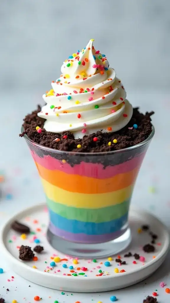 9 Show-Stopping Dirt Cake Ideas That Will Steal the Spotlight at Your Next Gathering! - 4. Rainbow Dirt Cake