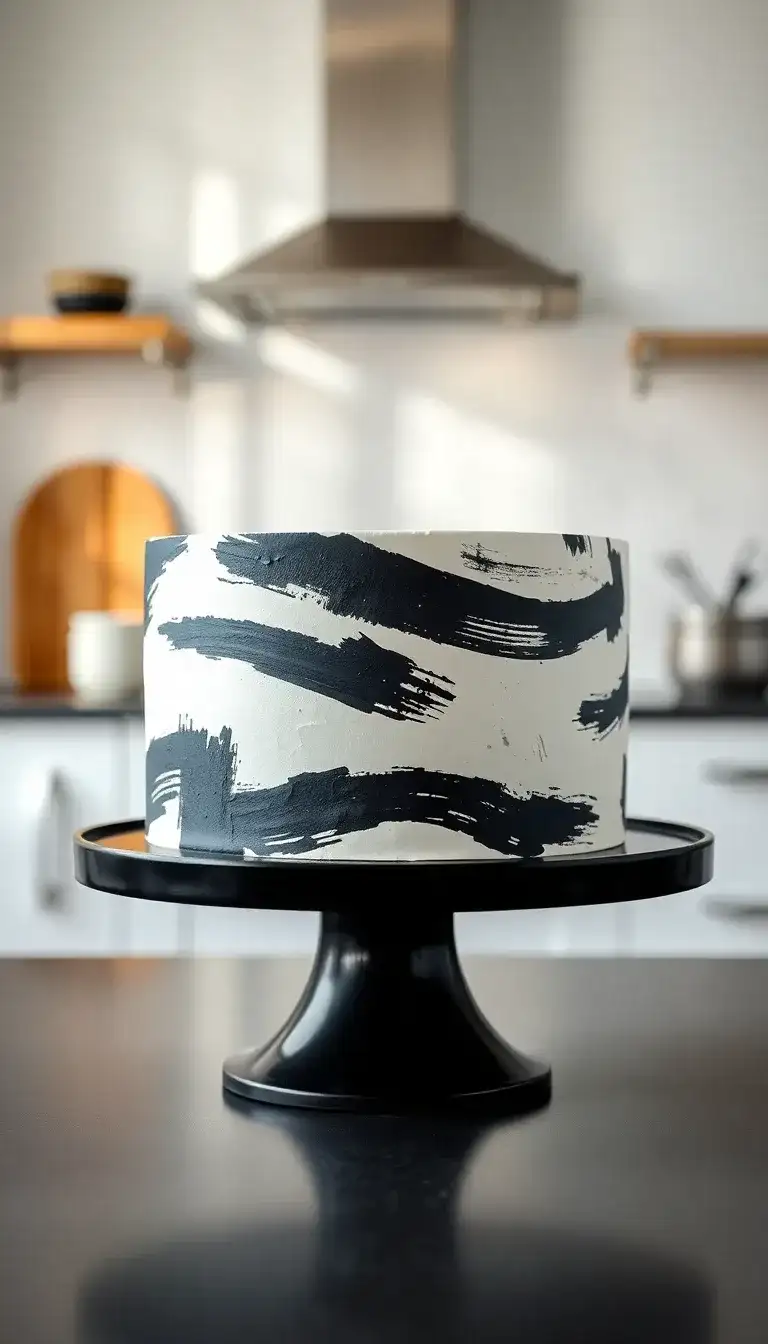 Abstract Black and White Brushstroke Cake2.webp