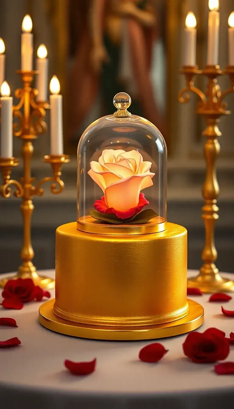 Beauty and the Beast Rose Dome Cake1.webp