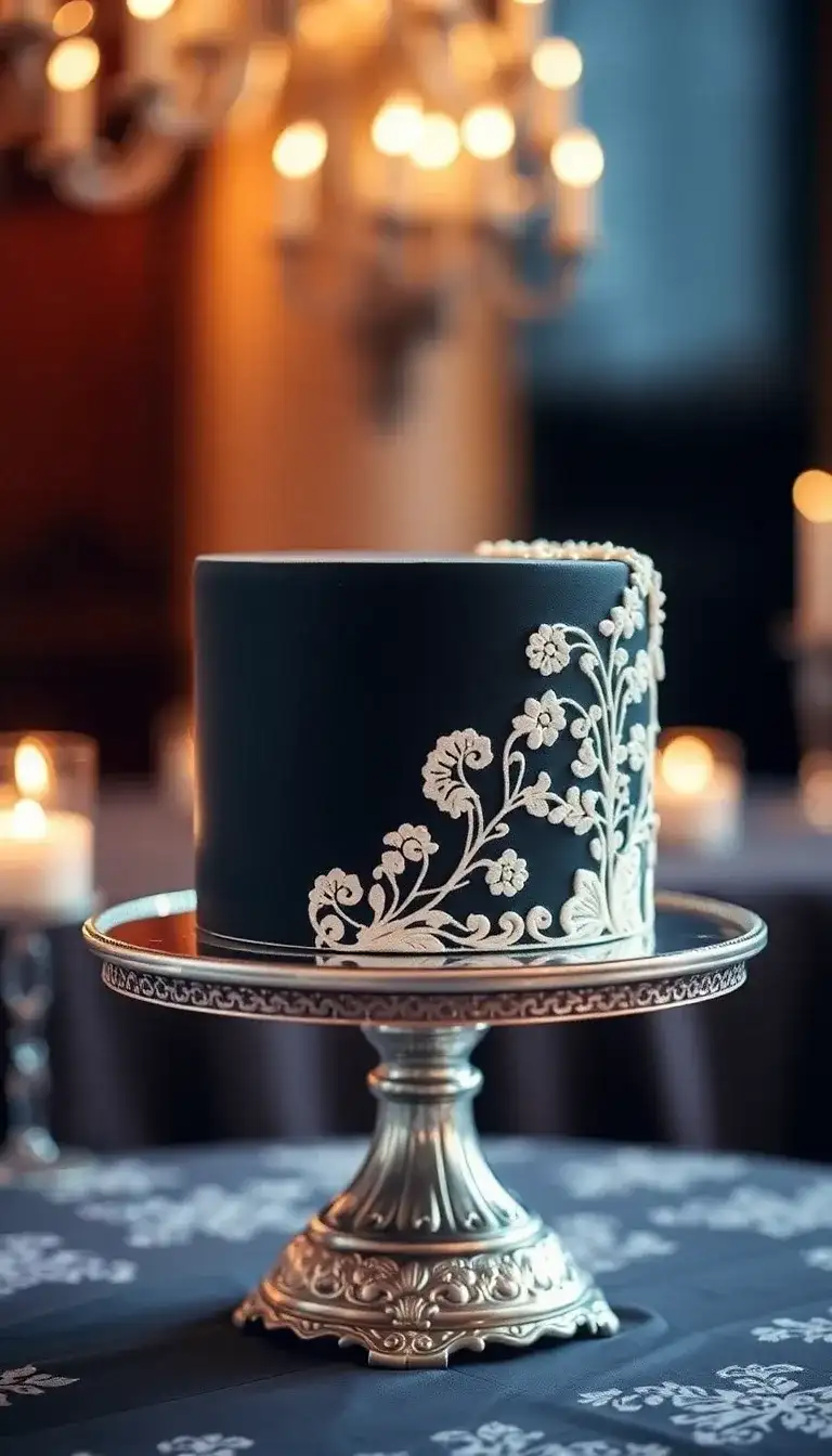 Black Satin and White Lace Cake1.webp