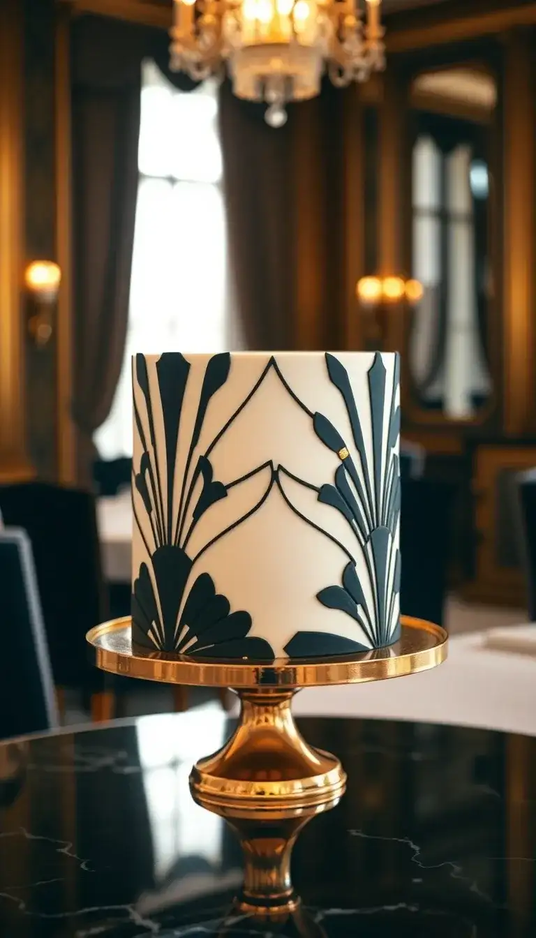 Black and White Deco Art Cake2.webp