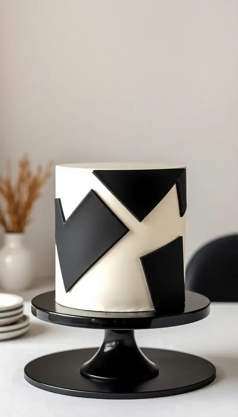 Black and White Geometric Cake1.webp
