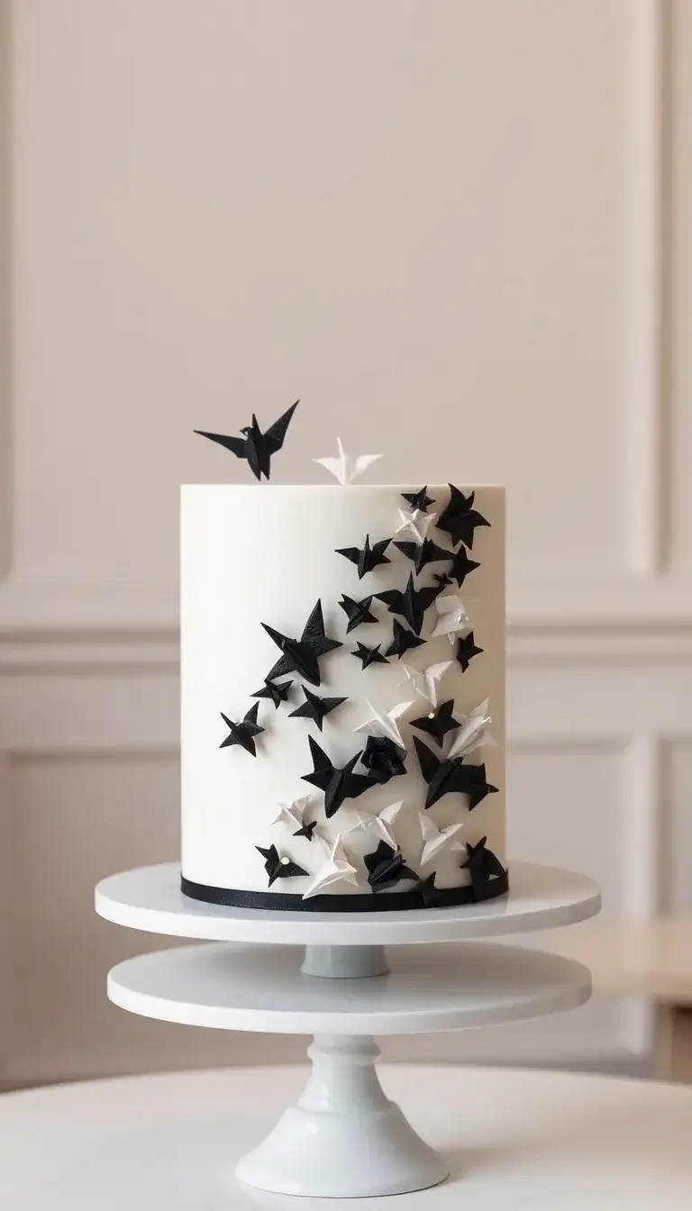 Black and White Origami Cake2.webp