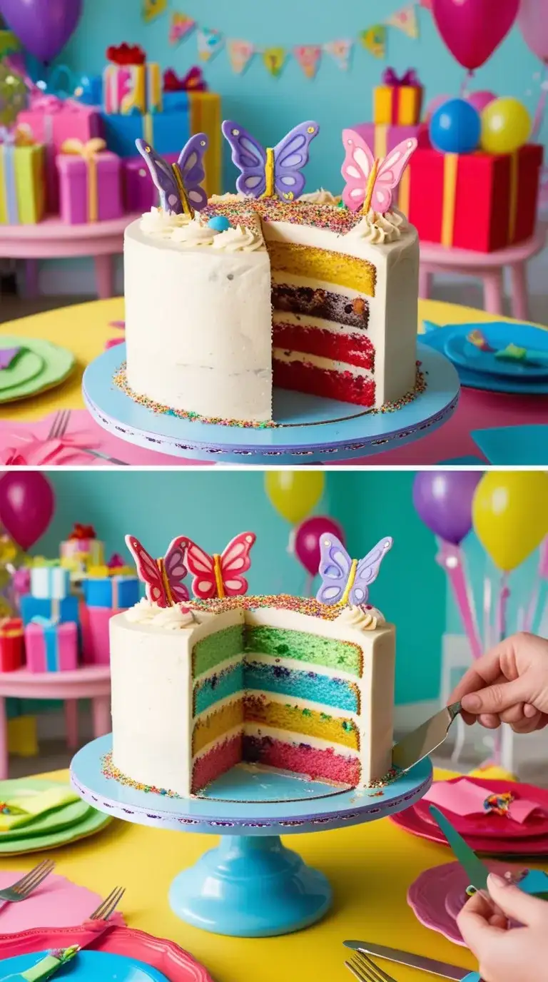 butterfly birthday surprise cake