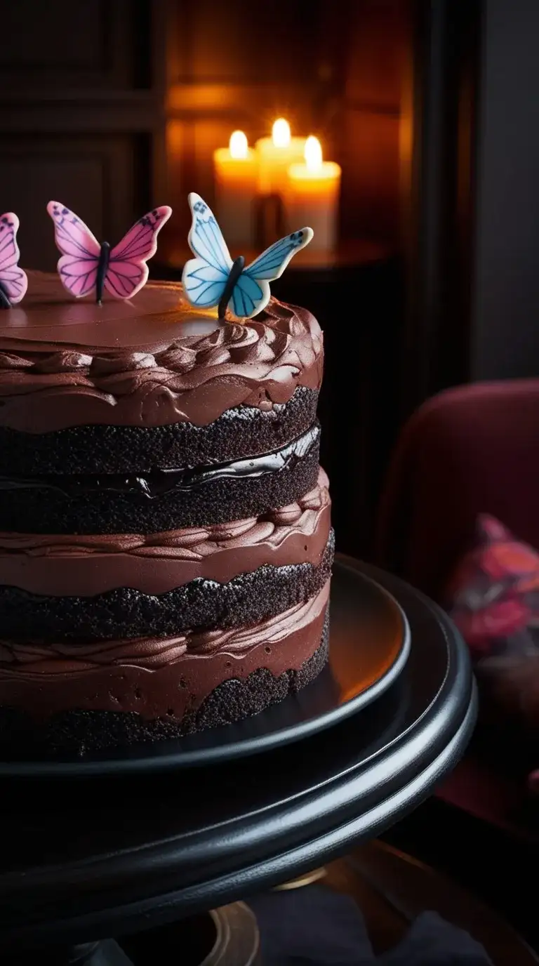 butterfly kisses chocolate cake
