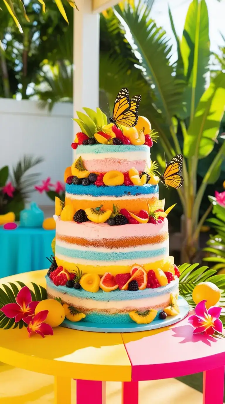 butterfly shadow box cake