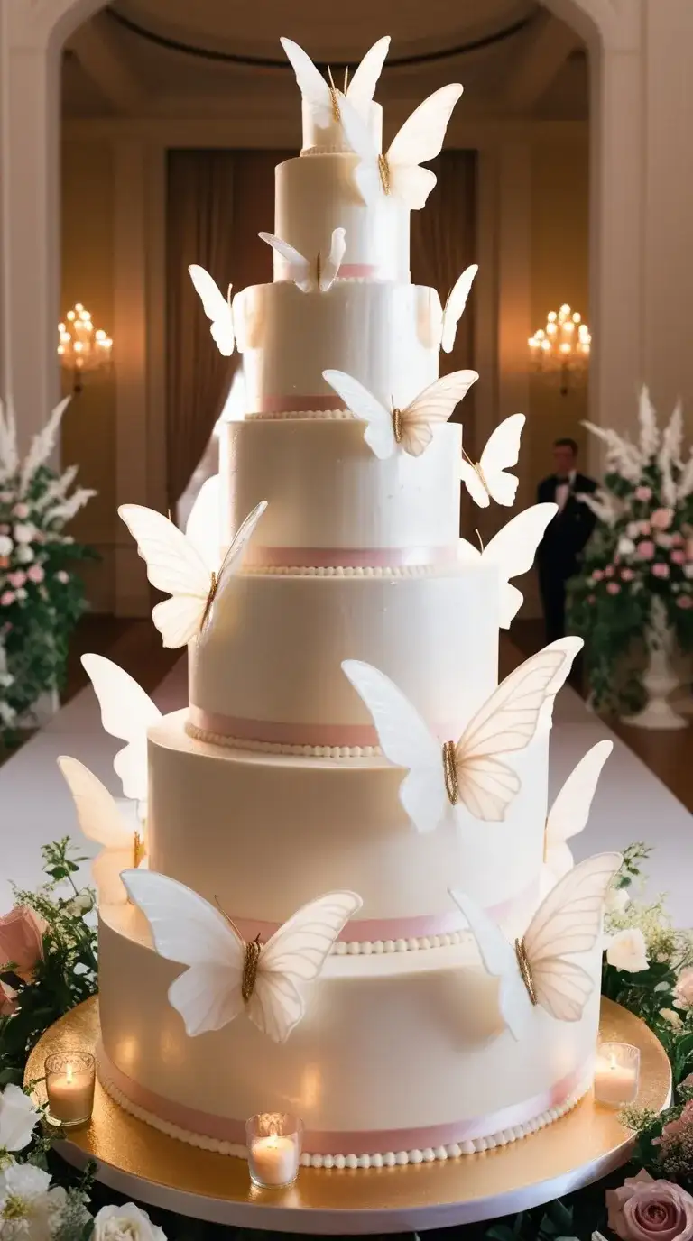 butterfly wings wedding cake
