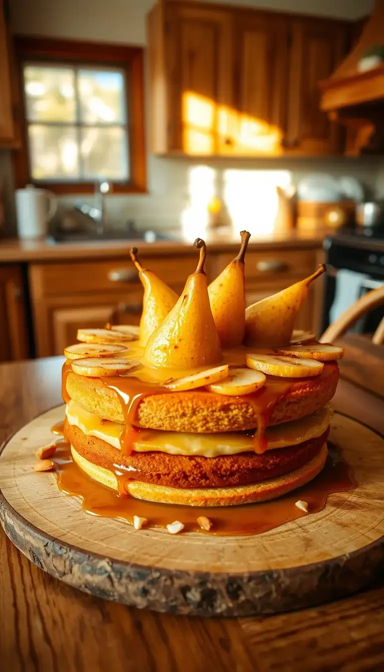caramelized pear and almond cake