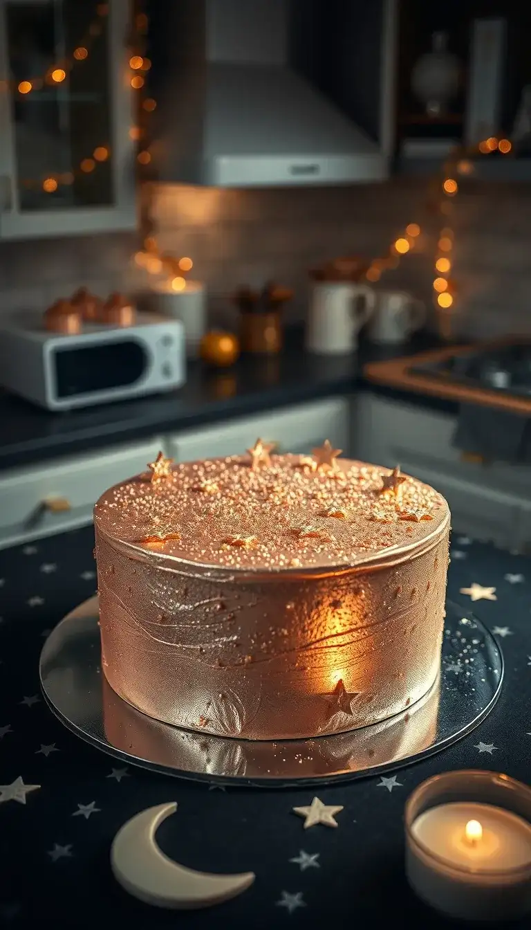 celestial rose gold star cake