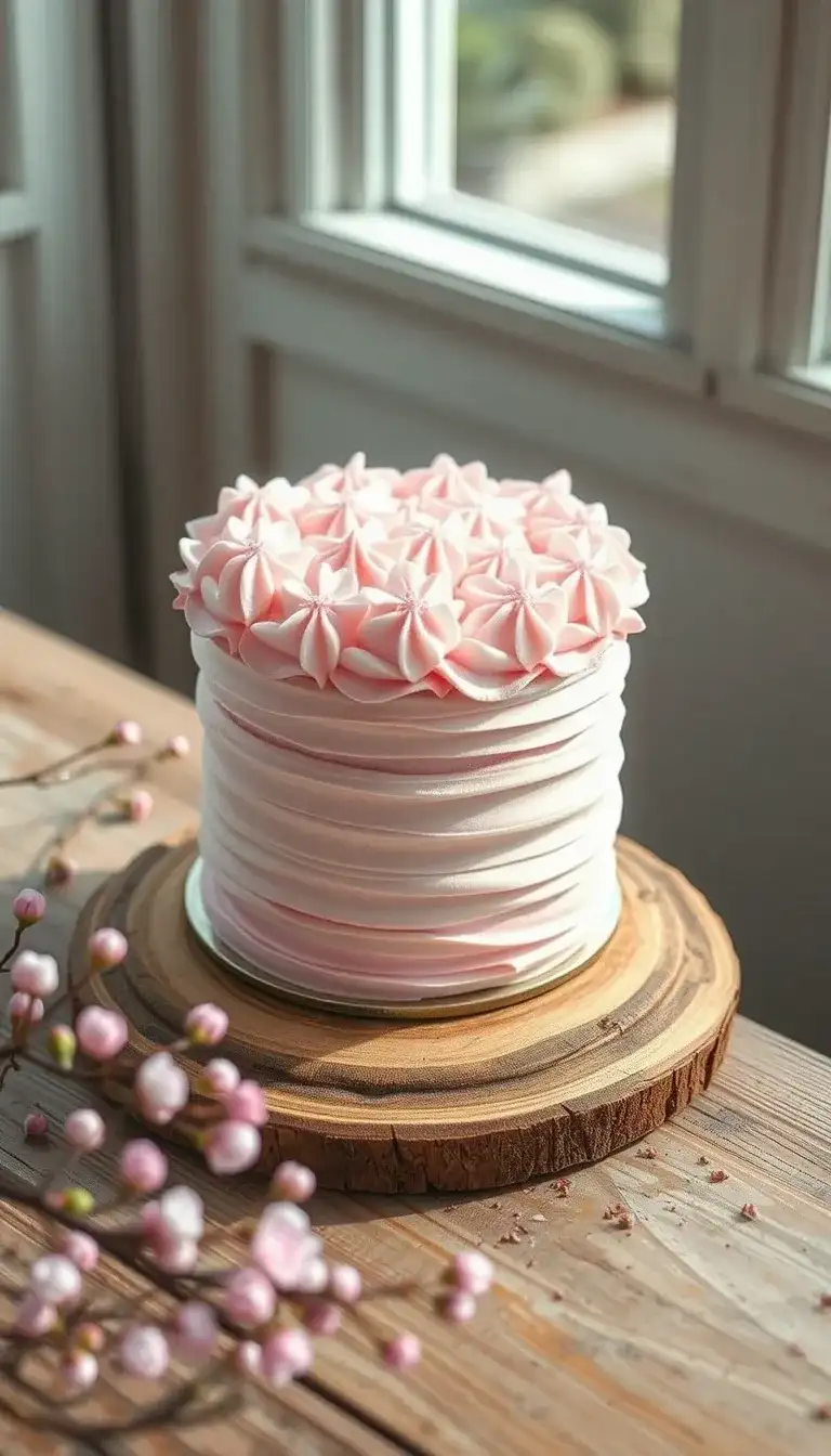 cherry blossom buttercream cake
