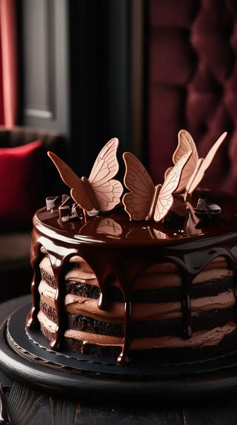 chocolate butterfly confection cake