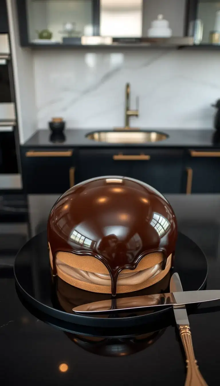 chocolate ganache dome