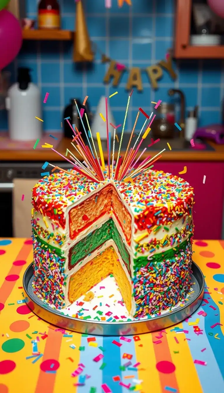 confetti explosion cake