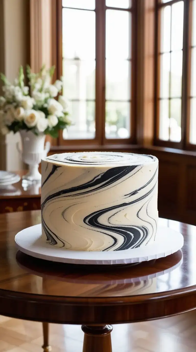 elegant marbled cake